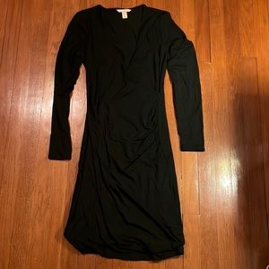 Black banana republic wrap top dress.